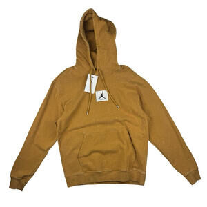 Jordan Essentials Statement Fleece Washed Pullover Hoodie Yellow Size M